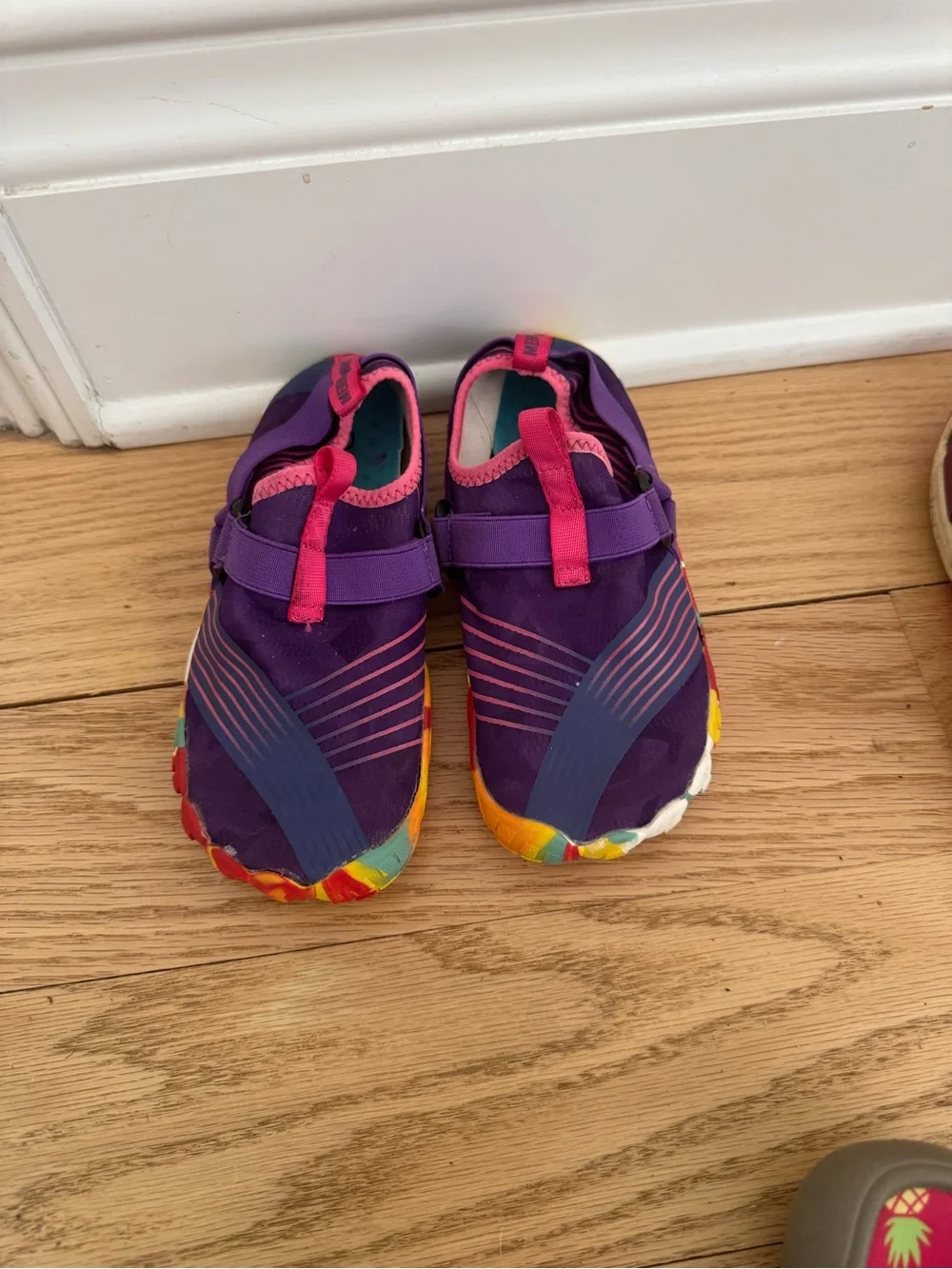 Kids Purple Water Shoes with Pink Accents